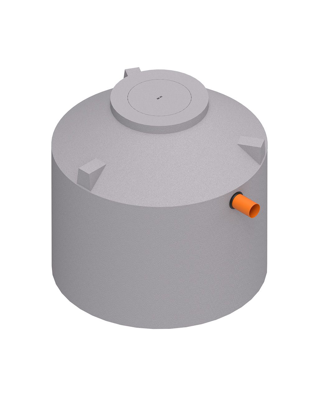 MENK Abwassersammelgrube, Monolith-Design S16, dichter Betonbehälter mit geschlossenem Deckel und seitlichem Zulaufrohr.