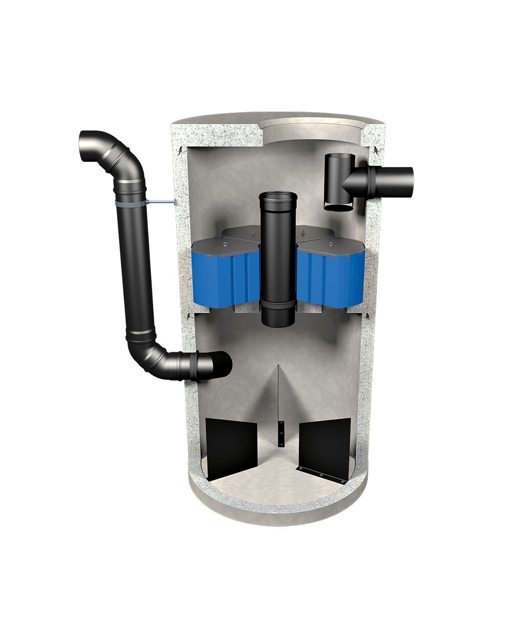 Kompakter hydrodynamischer Abscheider zur intensiven Regenwasserreinigung mittels Fliehkraft